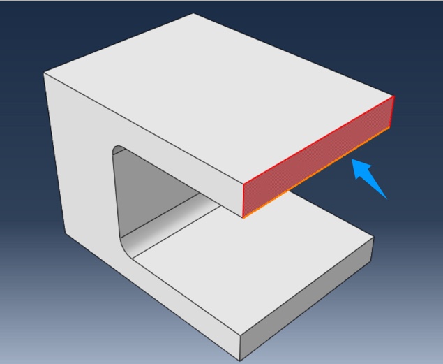 Cantilever bracket with a load applied to the free end face